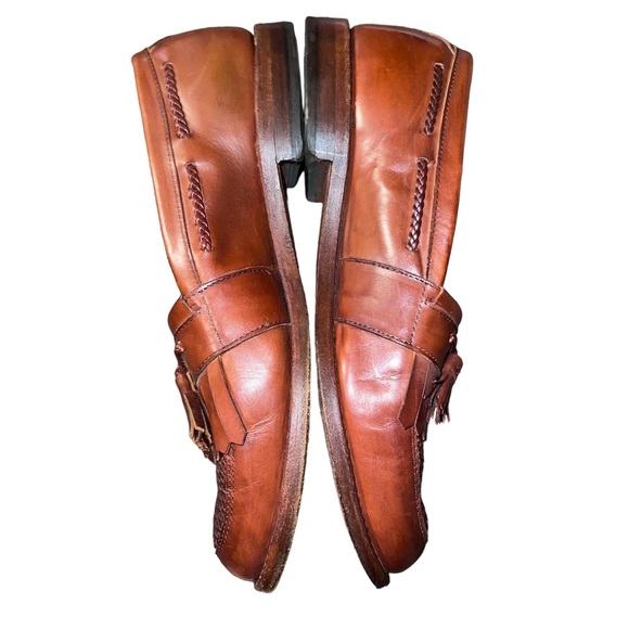 Allen Edmonds Cody Brown Leather Tassel Kiltie Weave Loafers Shoes - Picture 7 of 16